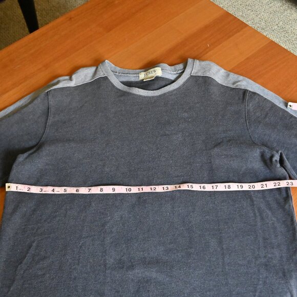 Vintage J. Crew 90s Fleece Oversized Cotton Two Tone Grey Crew Neck Men's L - Picture 12 of 16